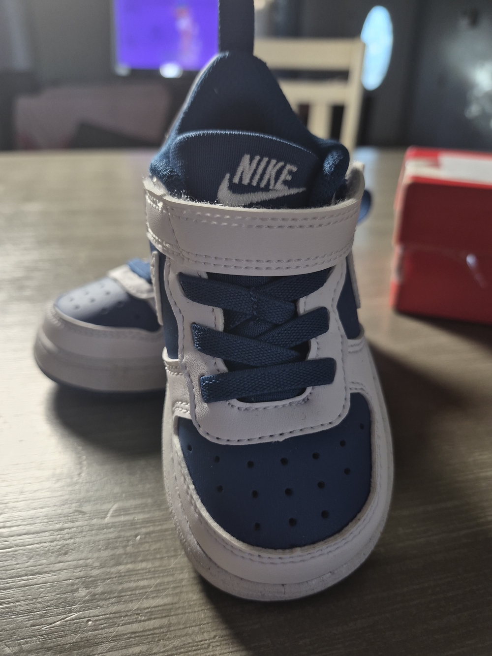 Nike Kids Navy and White Velcro Sneaker